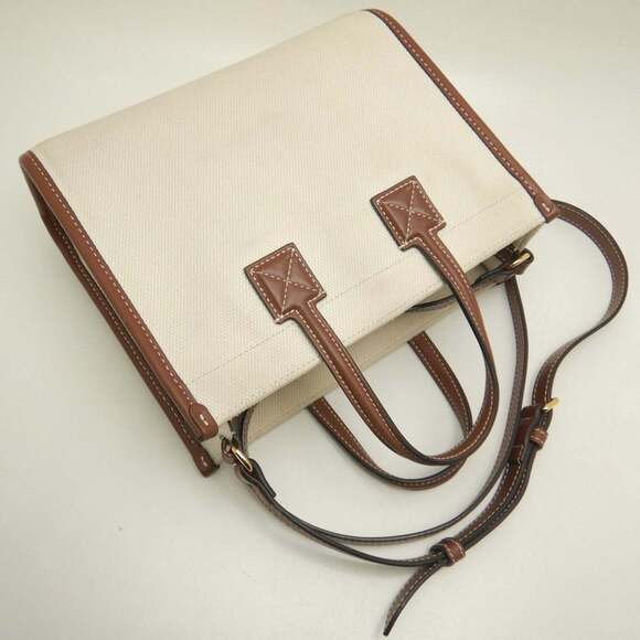 BURBERRY Mini Freya Tote 8044141 Bag Canvas x Leather Natural Brown Women's 2... - Picture 4 of 16